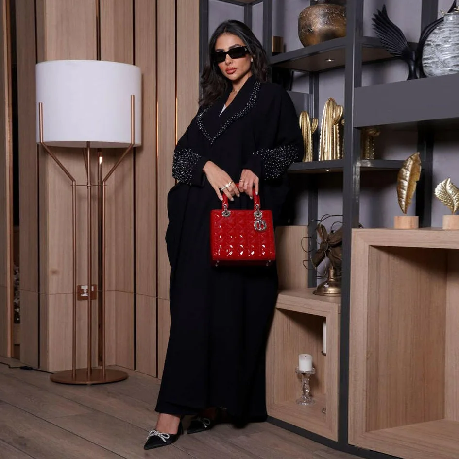 

Eid Muslim Diamonds Abaya for Women Kimono Jalabiya Party Dress Dubai Kaftan Vestidos Largos Kebaya Caftan Marocain Femme Robe