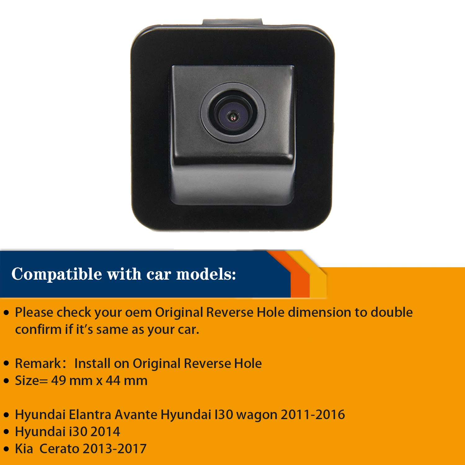 Misayaee HD Rear Camera for Hyundai Elantra Avante 2011-2015/ Kia cerato 2013-2017/ Hyundai i30 2014, Reverse backup camera