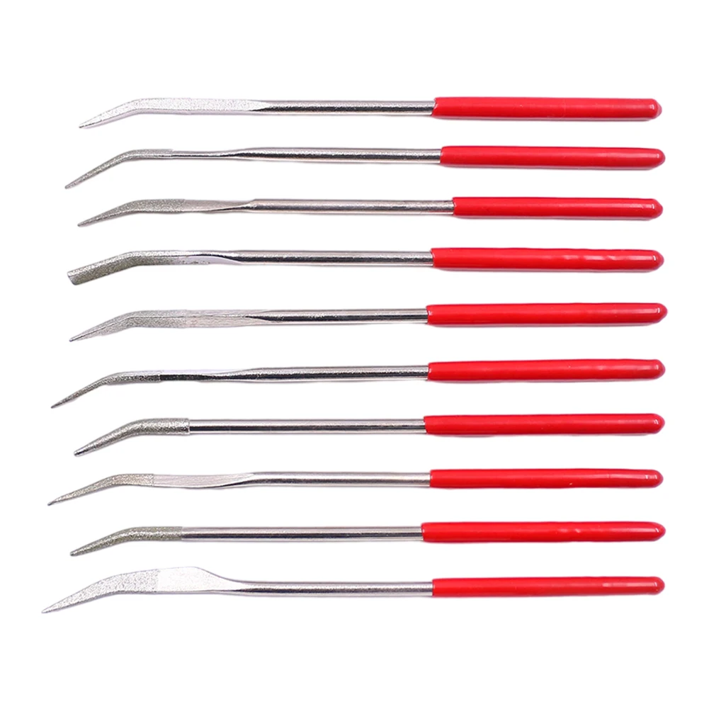 

10pcs 4×160mm Curved File Set Special Shaped Needle FilesFor Stone Glass Metal Polishing Hand Tools Accessories