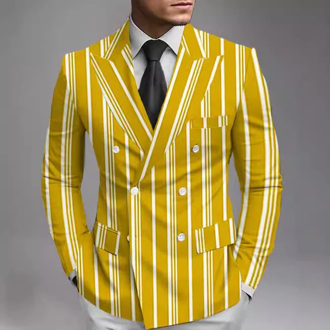 

2026 Men's New, Printed, Striped Fashion Casual blazer