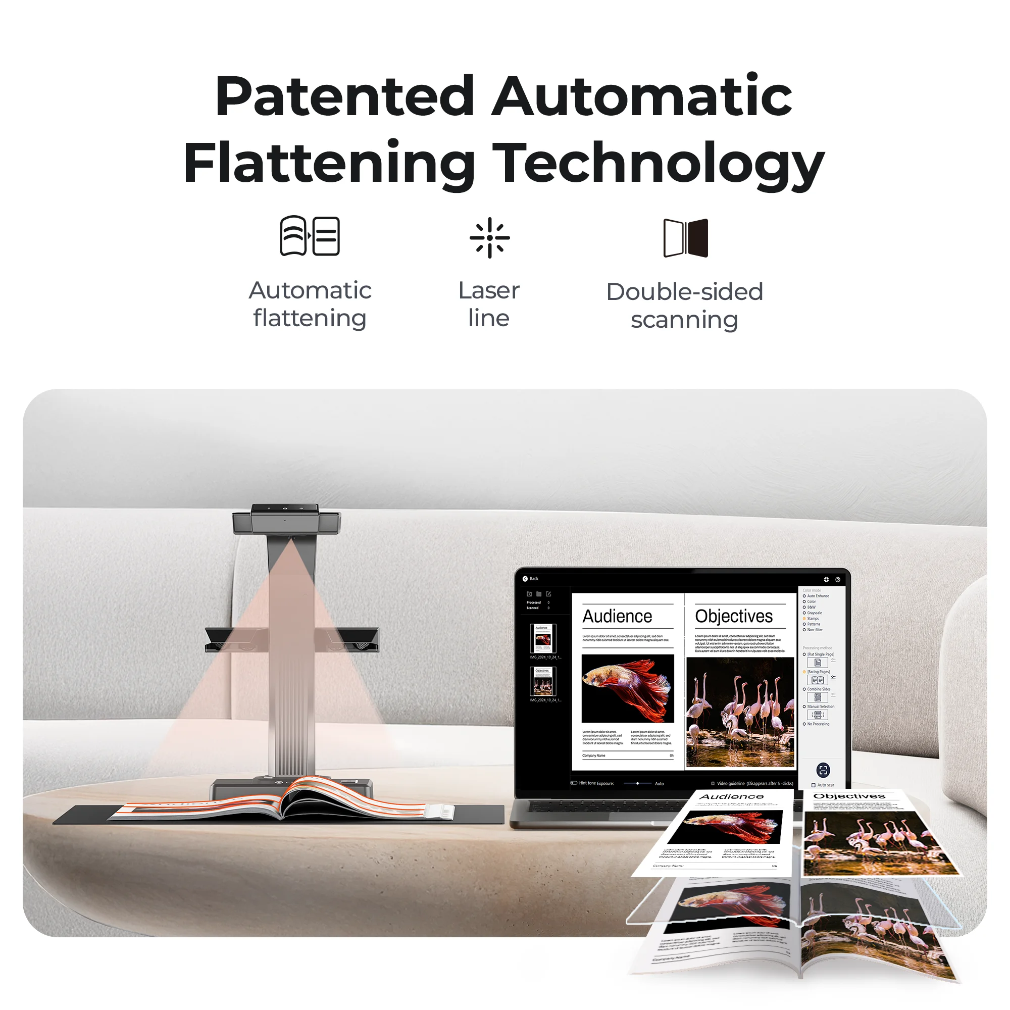 Scanner per libri CZUR ET18 Pro A3 A4 Scanner per documenti con funzione OCR per Mac Windows converti in PDF/Searchable PDF/Word/TIFF