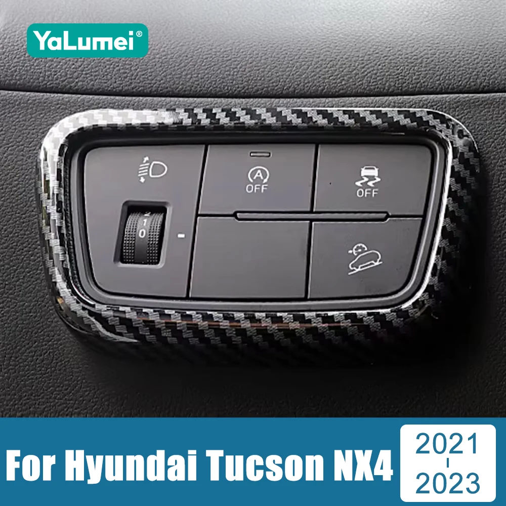 

Для Hyundai Tucson NX4 2021 2022 2023 ABS пластиковая ручка регулировки автомобильной фары крышка переключателя отделка стикер декоративные аксессуары