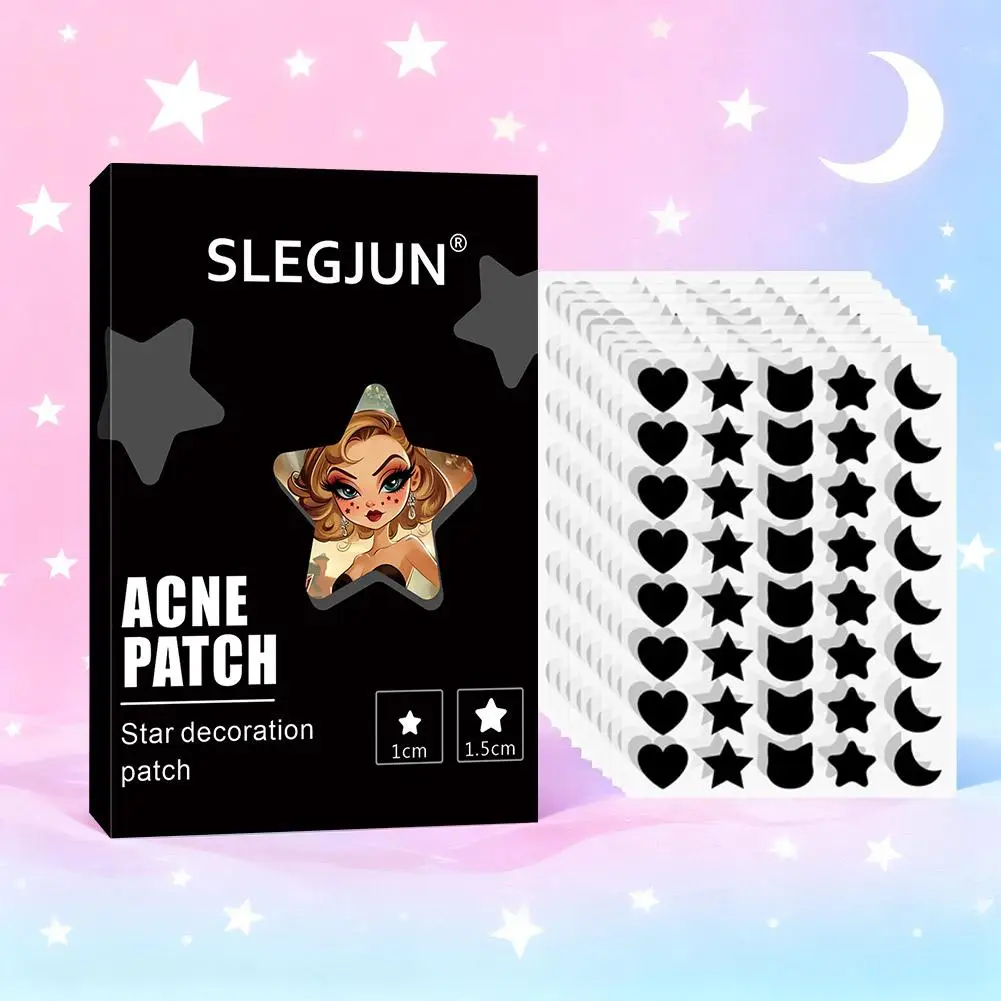 200 Stück gemischte Sterne Mond Pickel Patches Cool Girl Gesicht Dekor Aufkleber modische unsichtbare Akne Punkte Makel Abdeckung Aufkleber