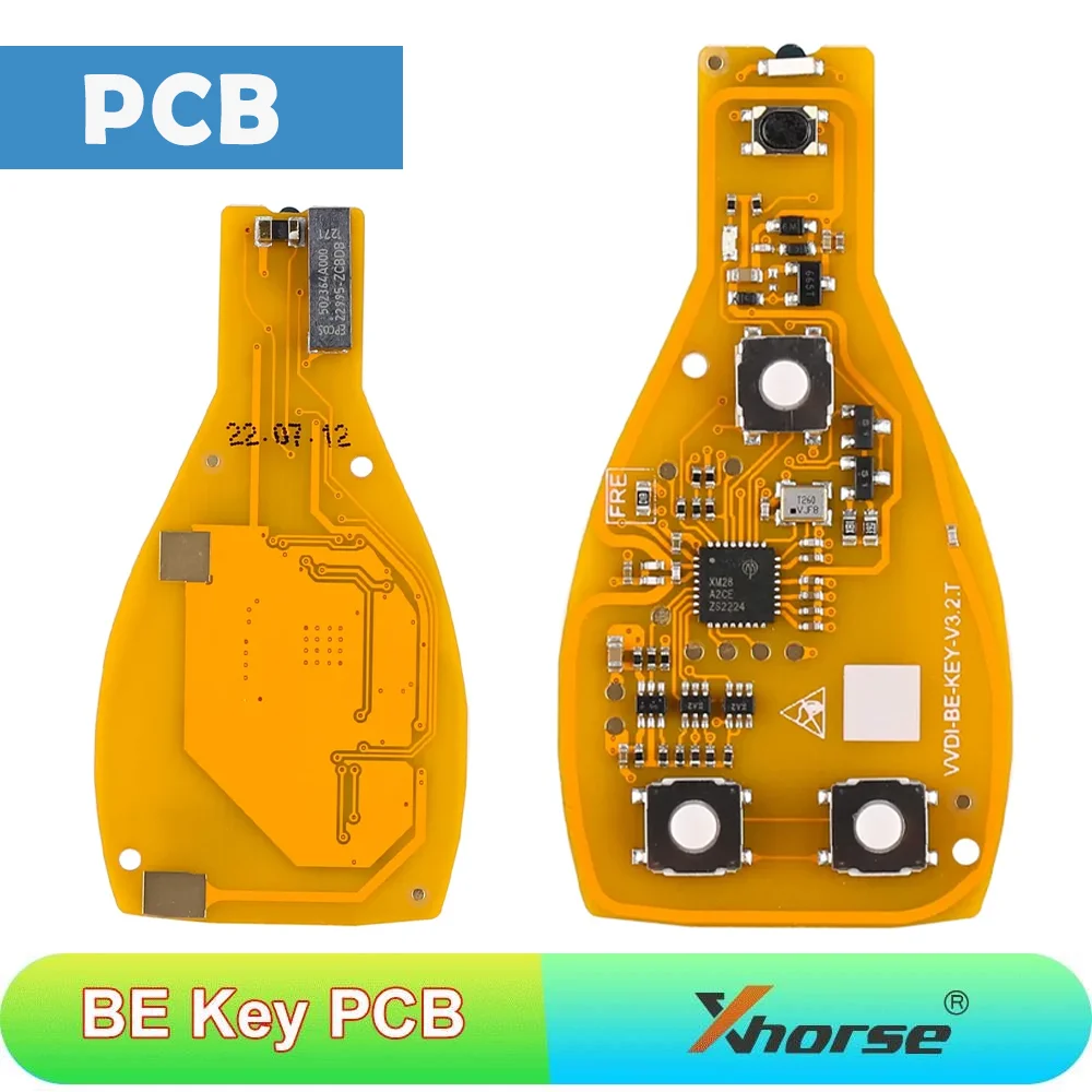 

2 Pcs Xhorse VVDI BE Key 3+1 Buttons FSK 315/433MHz Yellow Board Adjustable NEC Infrarsd Remote PCB For Benz Improve Version