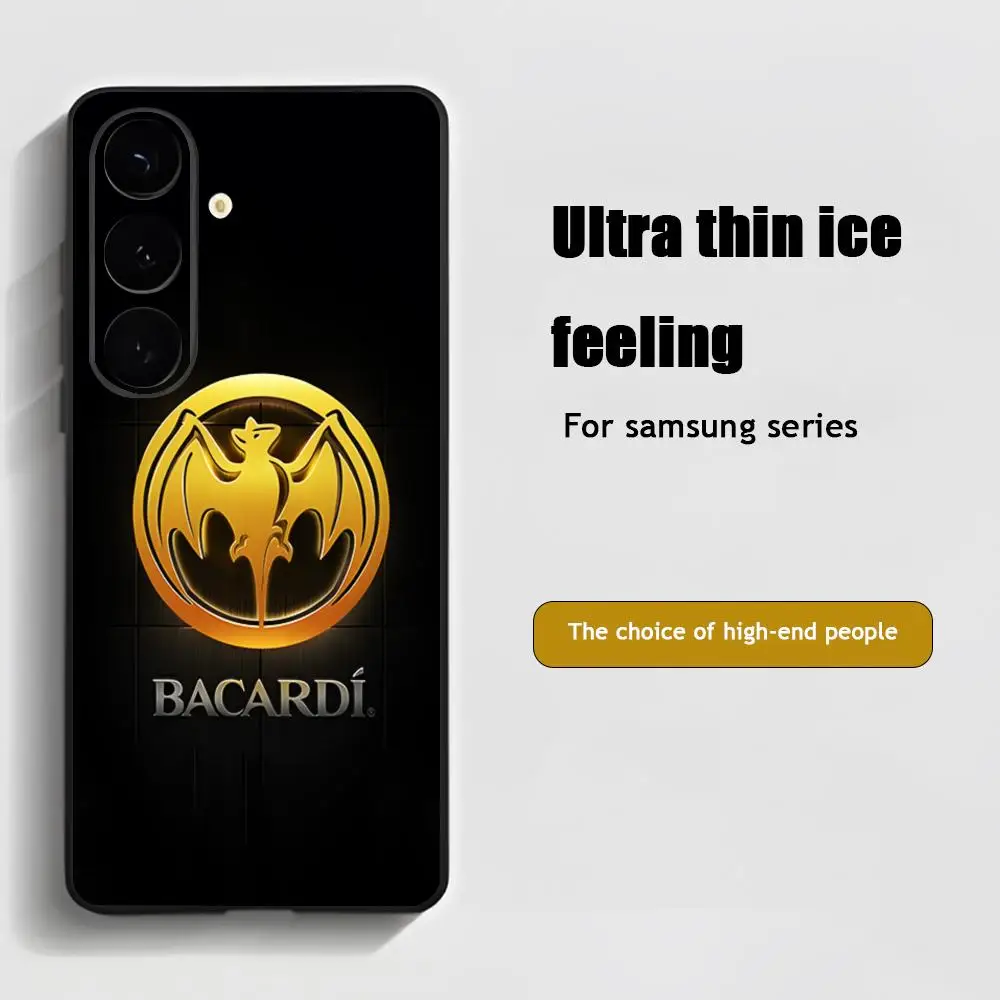 Brand Hot Bat B-BacardiS Phone Case For Samsung Galaxy S25 S24 S23 S22 S21 S20 Plus Ultra Note20 Soft Black