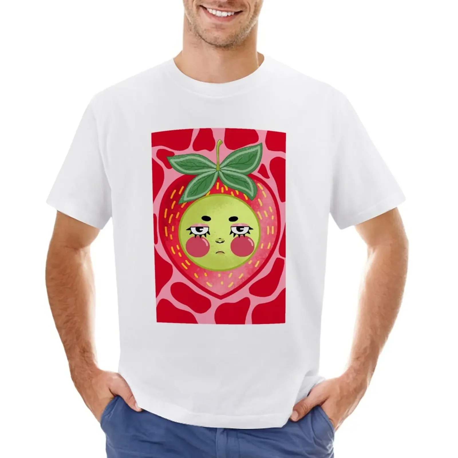 Tired Strawberry T-Shirt funnys graphics Short sleeve tee mens champion t shirts