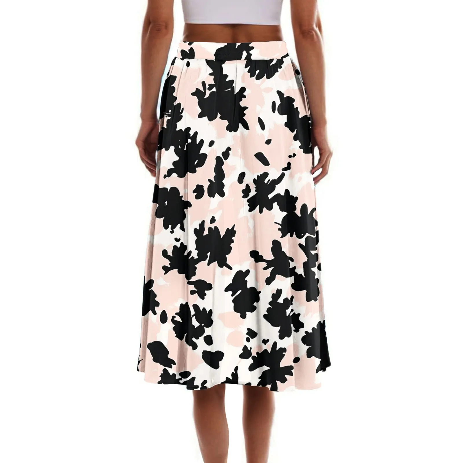 

Solid Color Skirts For Women New Women'S Skirt Bohemian Skirt Floral Print Casual Temperament Pocket Long Skirt Women юбка