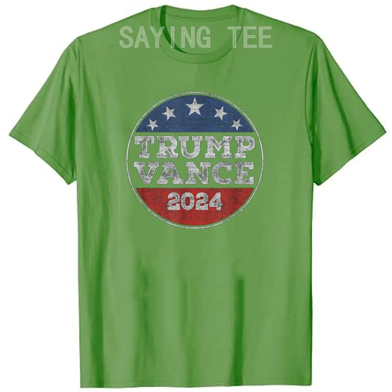 Trump 2024 Button Election for Republicans Trump Vance Campaign T-Shirt Trump Lovers America Us Flag Print Graphic Tees Outfits