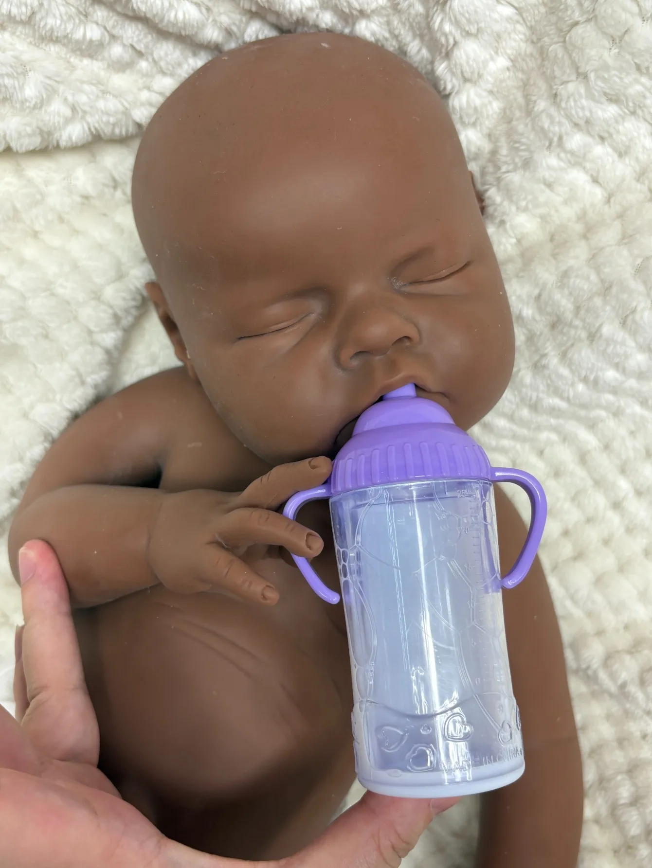 20-Zoll-Bebe-Reborn-Puppe aus festem, weichem Silikon, für Mädchen oder Jungen, unbemalt, dunkle Haut, Silikon, für Neugeborene