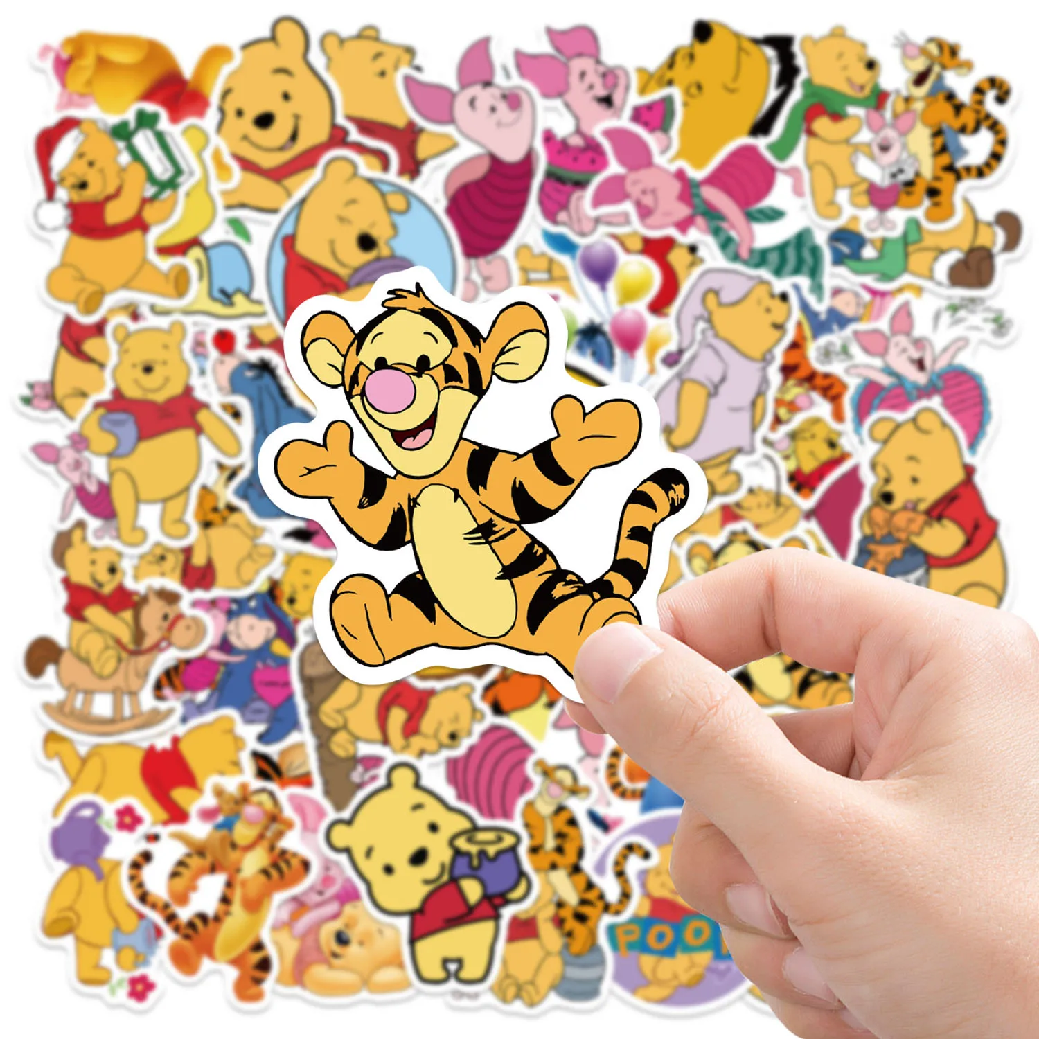 50PCS Cartoon Cute Pooh Bear Funny Graffiti Stickers Waterproof Decals Toys Creative DIY Water Cup Pencil Box Scrapbook Luggage