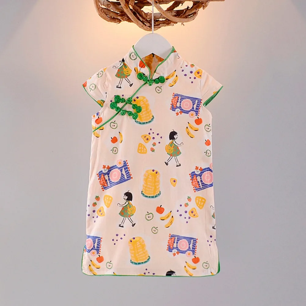 Cheongsam สไตล์จีน Qipao ชุดคอสเพลย์สาวชุดสไตล์ชาติพันธุ์ Streetwear เสื้อผ้าเด็กเสื้อผ้าเด็ก Vintage