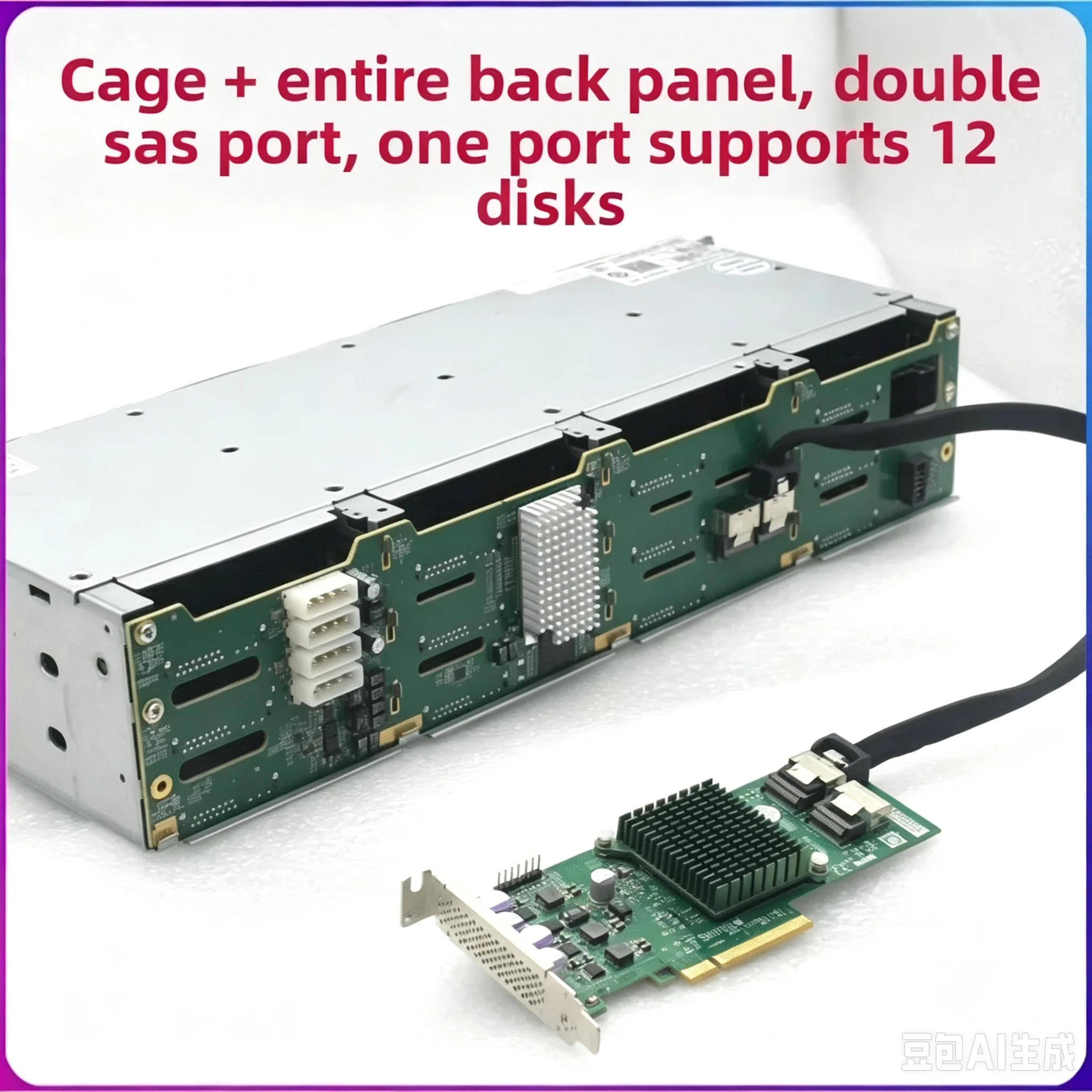 12-Bay 3.5" Hot Swap HDD Cage SFF-8087 Mini SAS Backplane With D-Type 4Pin Molex Power Connector