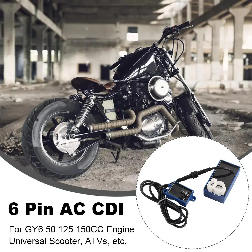 Motorrad Zündspule Starter Relais 6 Pin AC CDI Für GY6 50 125 150CC Roller ATV Hohe Leistung Digital Einstellbar