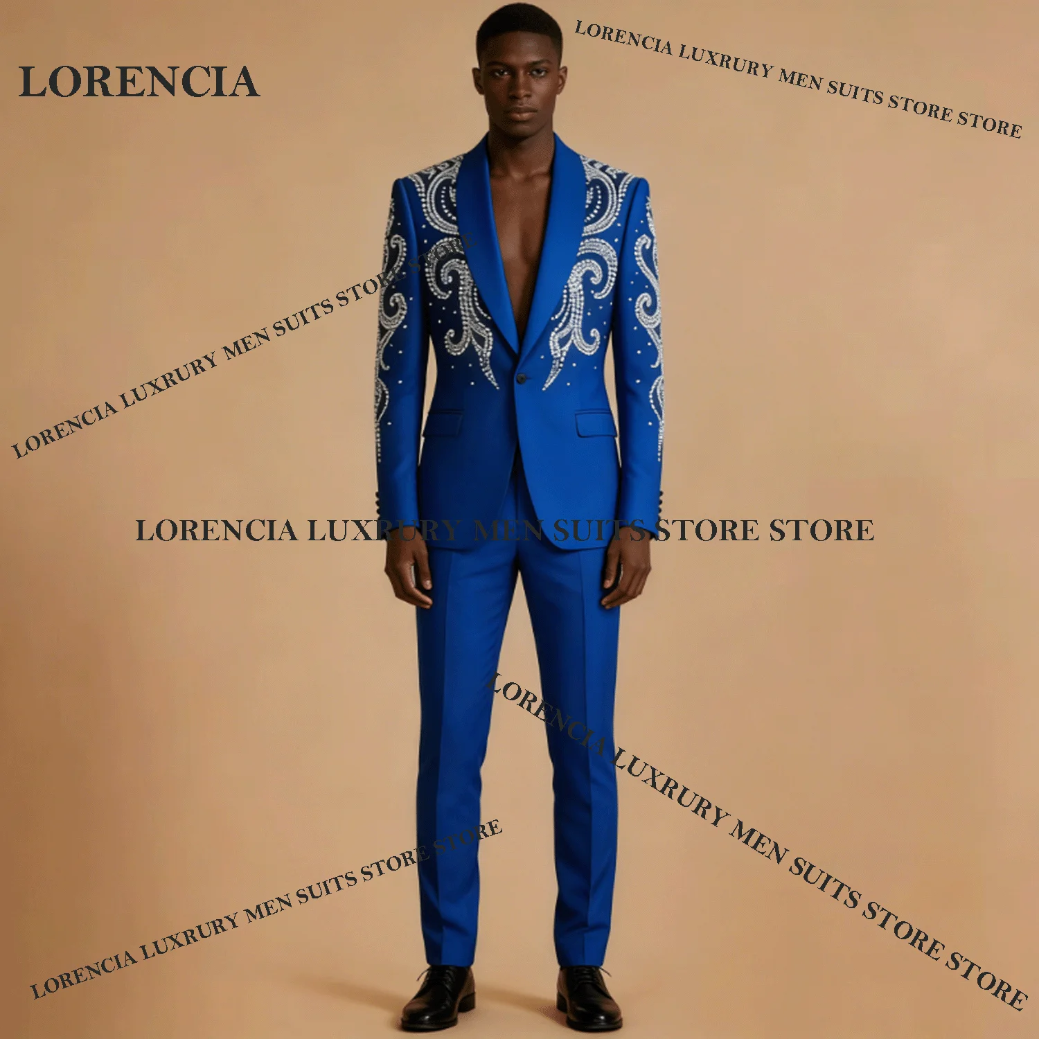 

Мужские костюмы с индивидуальной вышивкой, стразами и кристаллами, свадебные смокинги, облегающие, 2-х предметные комплекты, пиджаки для жениха.