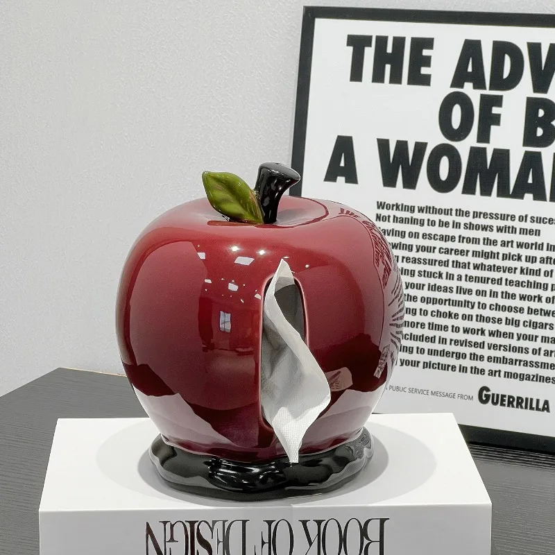 Apple Creative Ceramic High-value Tissue Box Living Room Home Desktop Decorations Ornament Napkin Storage Box Paper Box