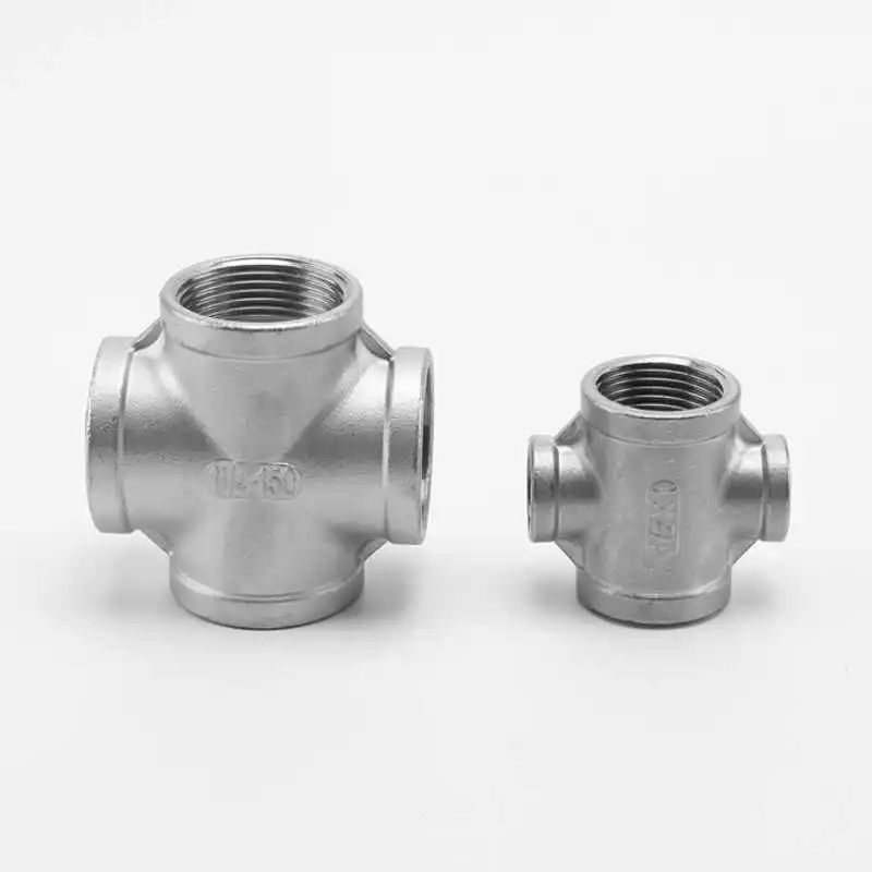 

1/8" 1/4" 3/8" 1/2" 3/4" 1" 2" 3" BSP NPT Female Cross 4 Way Splitter 201 304 316 Stainless Steel Pipe Fitting Connector Coupler