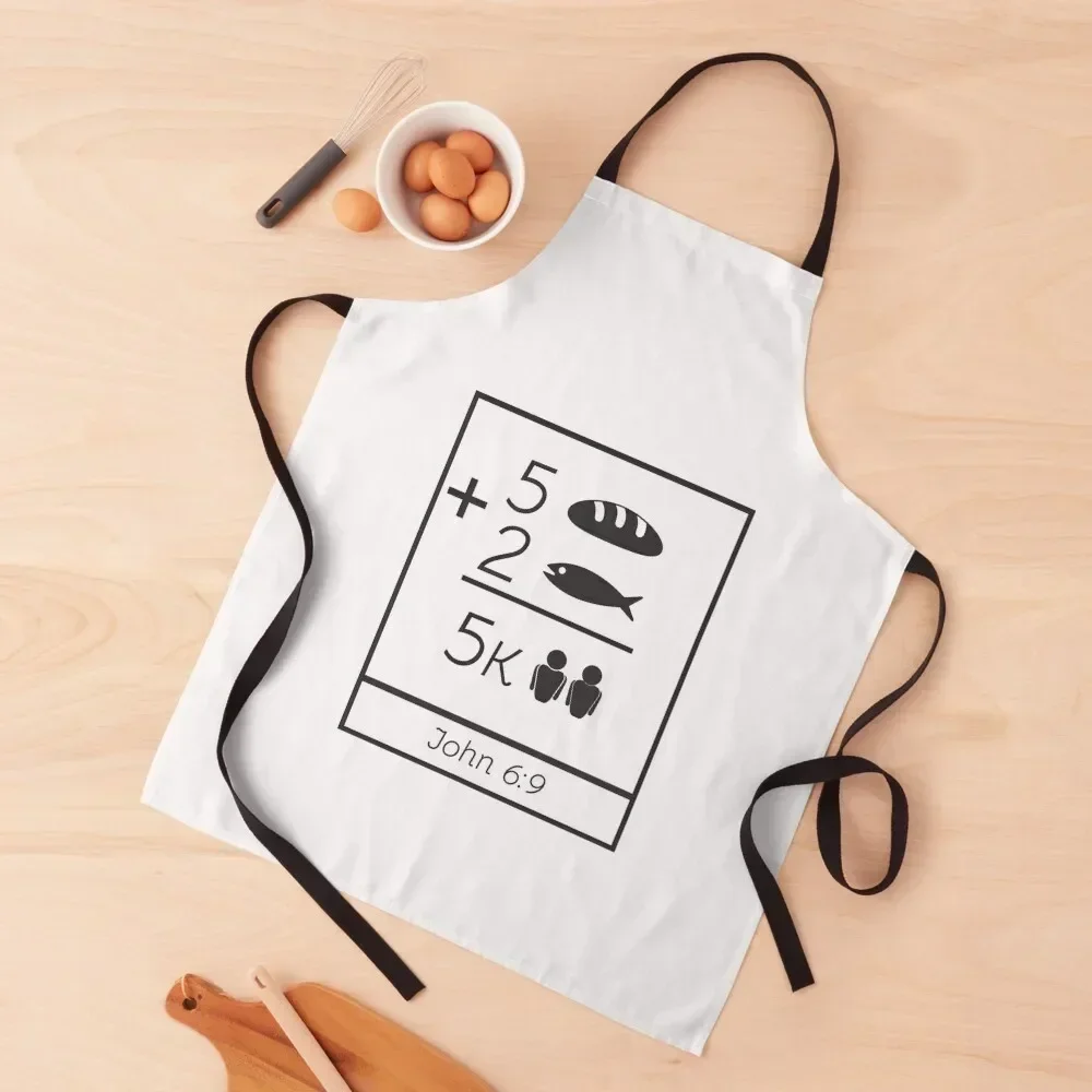 

5 loaves and 2 fish. T-Shirt Apron esthetician men's barbecue Kitchen Supplies Apron