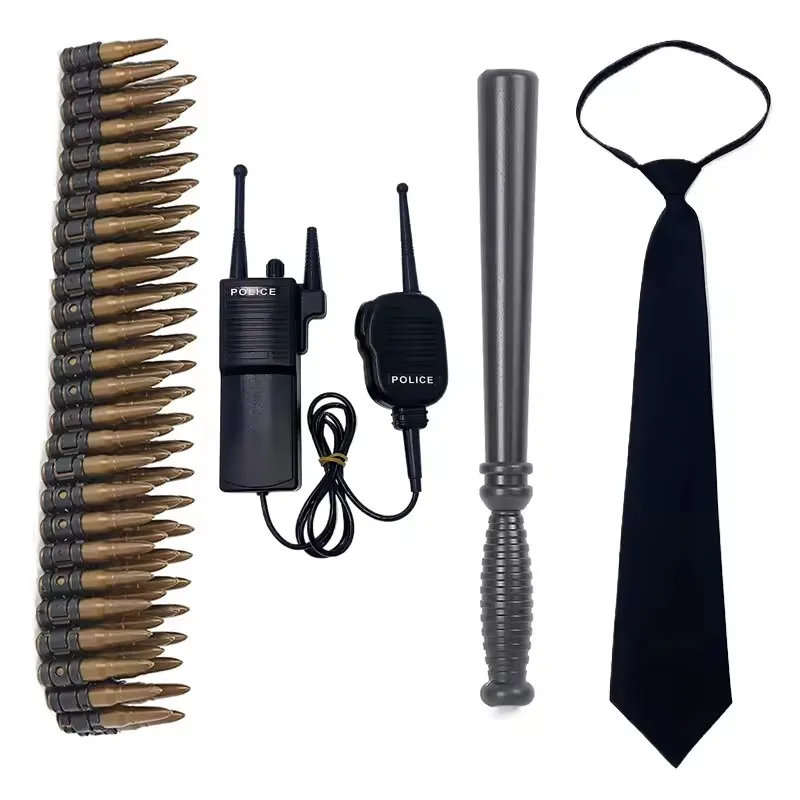 Police Role-playing Props, Simulation Bullets, Walkie Talkies, Ties, Batons, Halloween Makeup Ball, Cosplay Performance Props