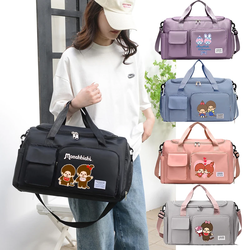 

MONCHHICHI Women Travel Bag Kawaii Cartoon Men Waterproof Gym Sport Bag Fitness Handbag for Men Storage Bag Shoulder Bag Gift