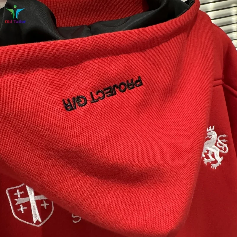 أحدث سترة Red GRAILZ PROJECTG/R 25SS للرجال والنساء قابلة للعكس مستوحاة من الطيران كبيرة الحجم بغطاء للرأس