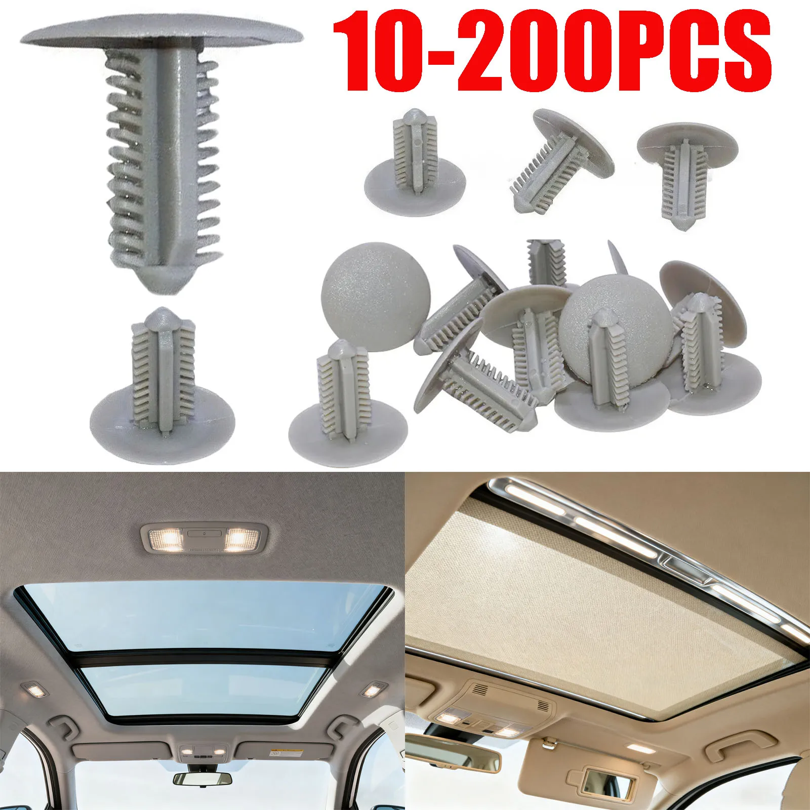 Retenedor de Panel embellecedor de remache 10-200X, Clips de techo para techo Interior de coche, sujetador POM, tapa de tornillo de fijación para Toyota Hiace RAV4