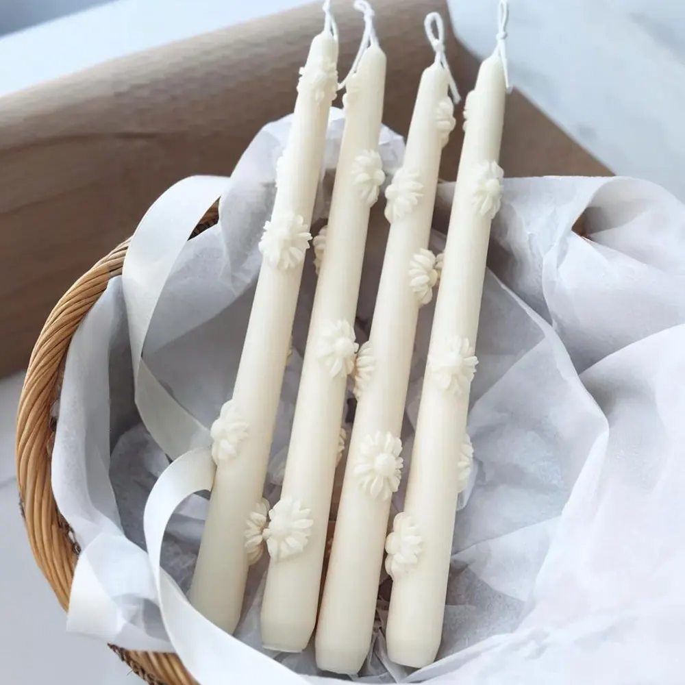 Коническая форма для свечей, рельефная колонна ромашки, ароматическая свеча, держатель для палочек, инструмент для изготовления, смоляная форма, сделай сам, свадебный декор, подарки ручной работы Коническая форма для свечей, рельефная колонна ромашки, ароматическая свеча, держатель для палочек, инструмент для изготовления, смоляная форма, сделай сам, свадебный декор, подарки ручной работы