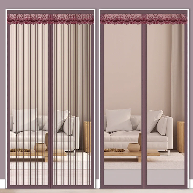 

Занавеска на дверь с магнитным экраном, автоматическая сетка от комаров, без перфорации, для дома