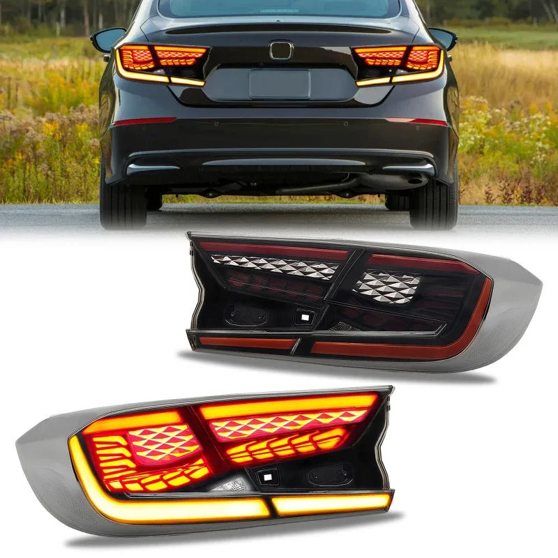 

led taillights for Honda Accord 10th 2018-2022 smoked dynamic turn signal reverse brake running lights rear lampLED