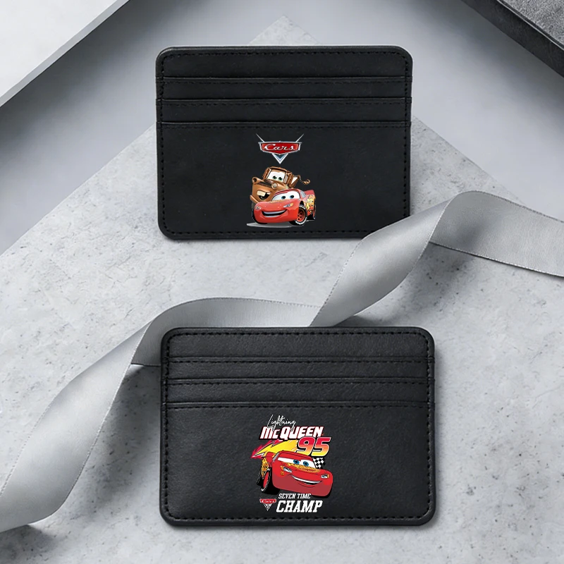 

Кошелек-картхолдер из искусственной кожи с изображением Молнии Маккуина (Дисней), тонкий, для детей и мужчин, с отделениями для ID-карт, банковских карт, бумажных денег и монет, с передним карманом