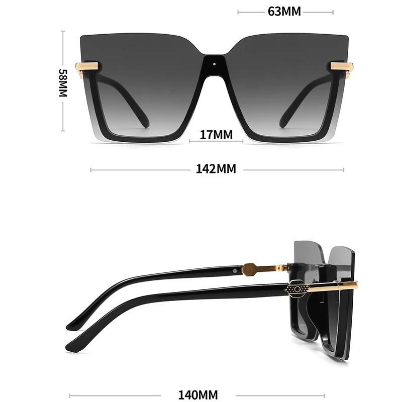 Women Men Sun Glasses Streetwear Large Frame Eyewear GogglesHollow Out Square One-piece Sunglasses Women MenGlasses image 6