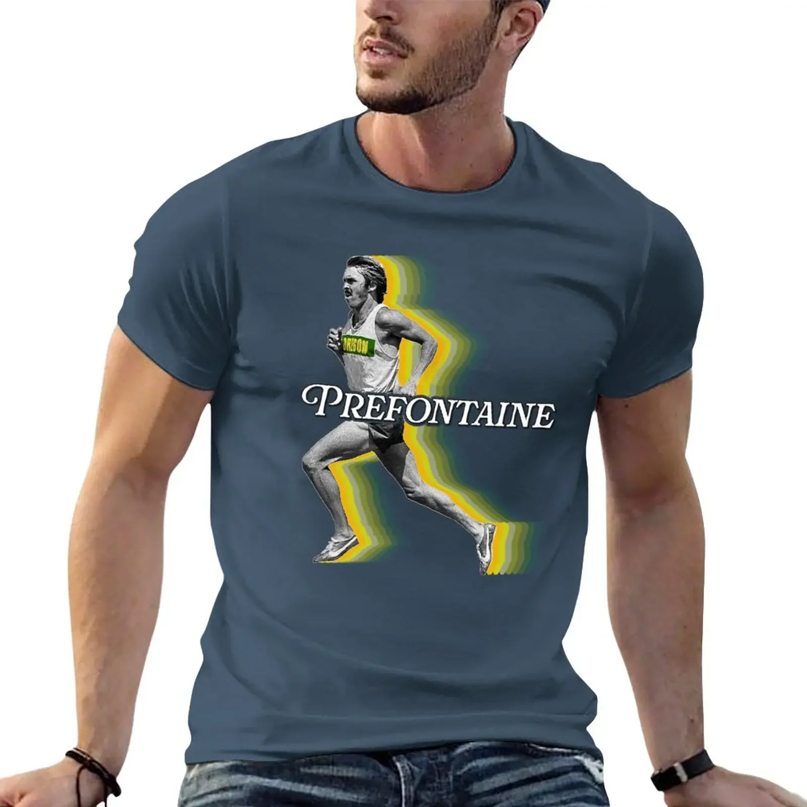 Retro Steve Prefontaine Running Form Fade T-Shirt boys animal print tees heavyweight t shirts for men