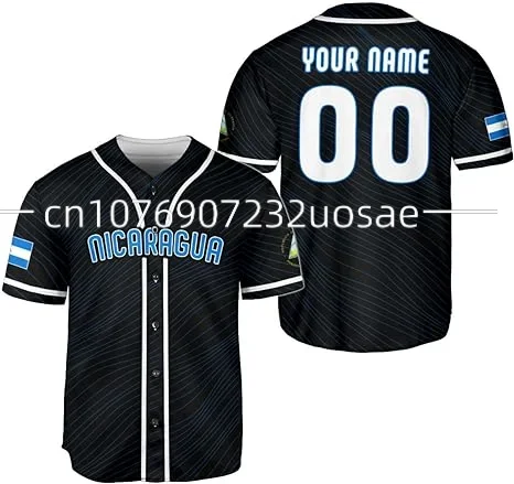 Spring And Summer Nicaragua Customize Your Name Baseball Jersey Shirt Baseball Shirt 3D Printed Men's Shirt Casual Shirts