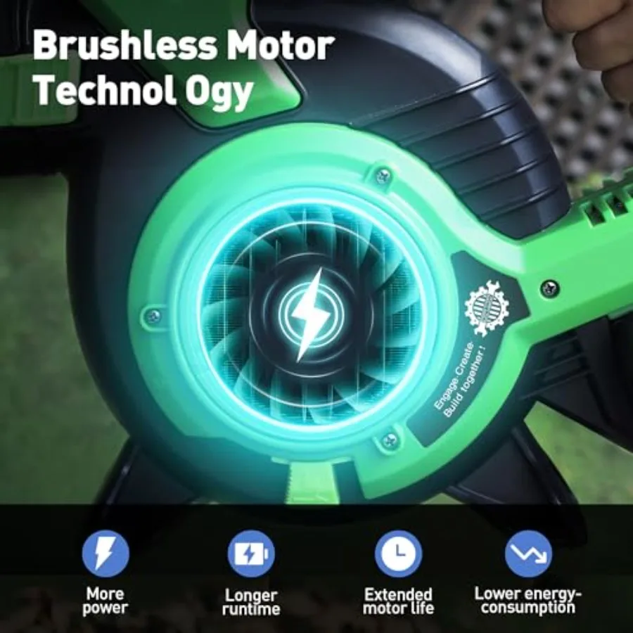 منفاخ أوراق كهربائي لاسلكي 20 فولت مع بطاريات مزدوجة 4.0 أمبير في الساعة وشاحن سريع خفيف الوزن متعدد الوظائف أداة خارجية للفناء C