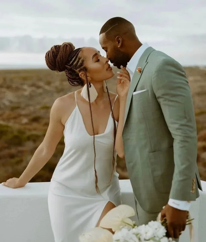 

2 Pieces Mint Green Men Suits Notch Lapel Slim Fit Blazer Pants High Quality Business Wedding Prom Suits Casual Men Clothing