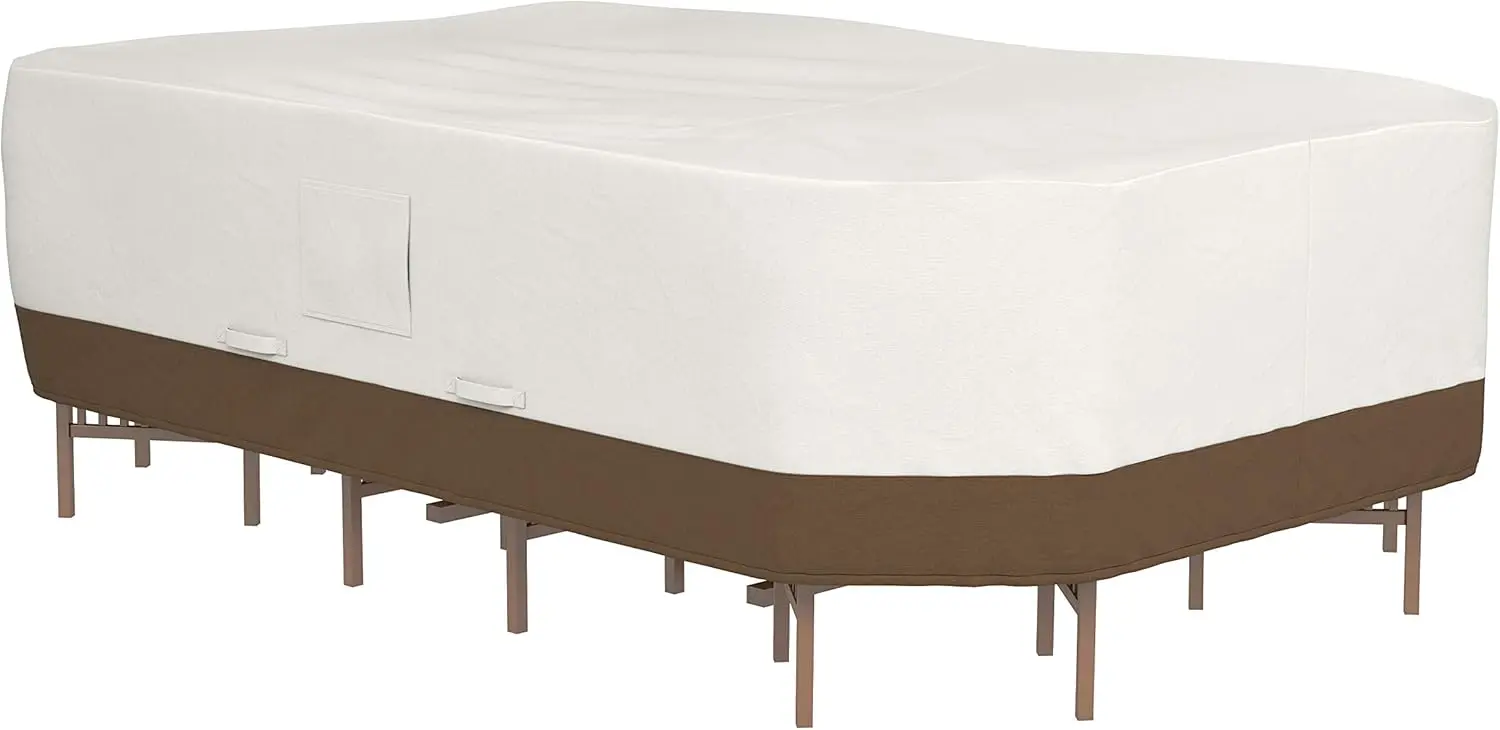 

Waterproof Anti-UV Outdoor Furniture Cover, X-Large 130"x84", Durable Beige/Tan for Patio Set Protection