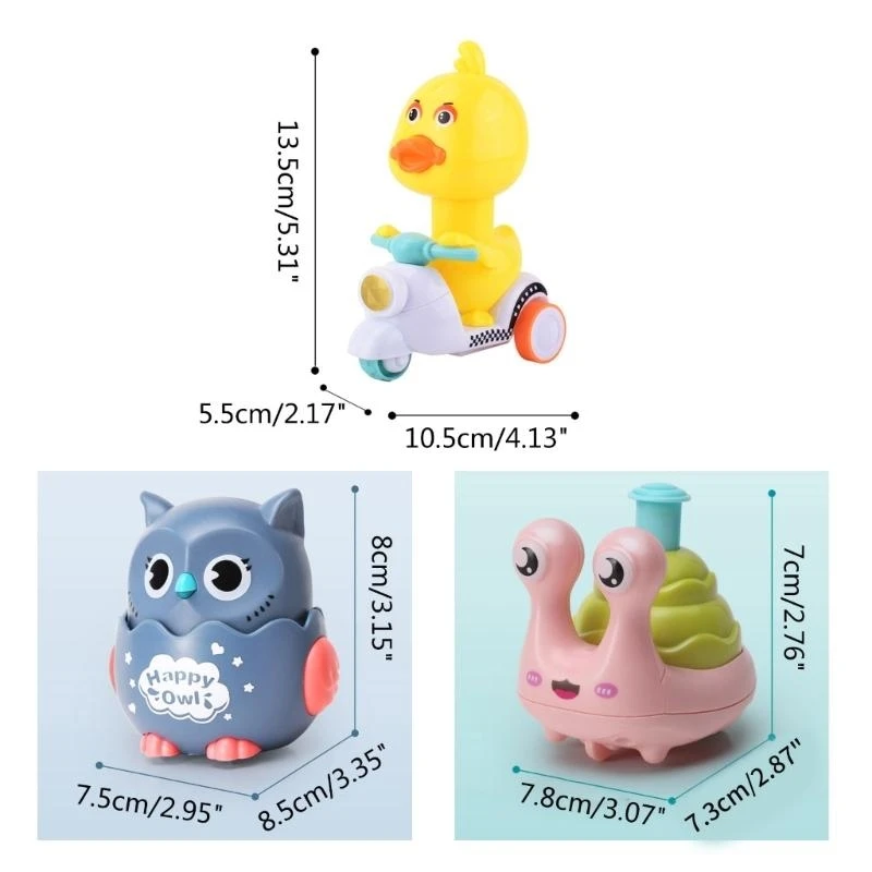 Pressione Go Cartoon Duck Toy Pull Back Car Toy para crianças presente meninos 15UB