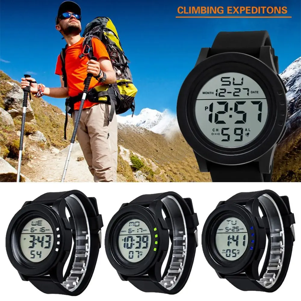 Waterproof Simple Multifunctional Mens Watch Wristwatches Digital Watch Sports Watch