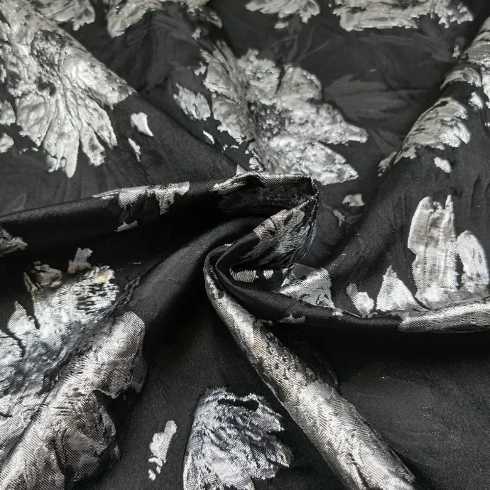Noble Gold Jacquard Fabric Windbreaker Dress Performance Costume Brocade Tutu Skirt Custom Cloth by the Meter
