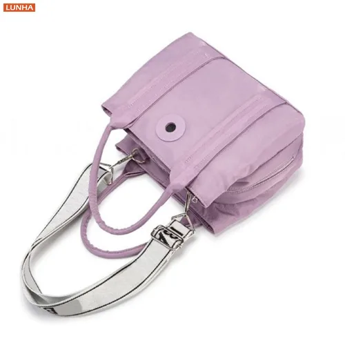 Imagen 2 del producto Bolso Bandolera de Nailon Mediano para Mujer, Bolso de Mano Casual con Asa Superior, Bolso de Hombro con Múltiples Compartimentos, Gran Capacidad, Versátil