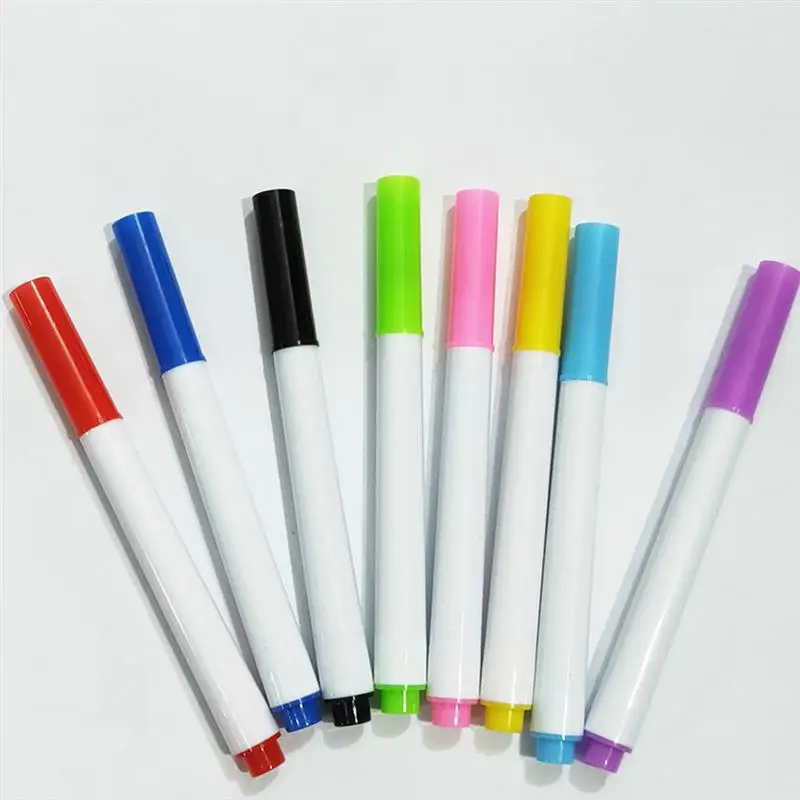 8Pcs Portable Dry Erase Markers Planning Whiteboard Markers Painting Colored Markers Colored Erasable Pens Student Stationery