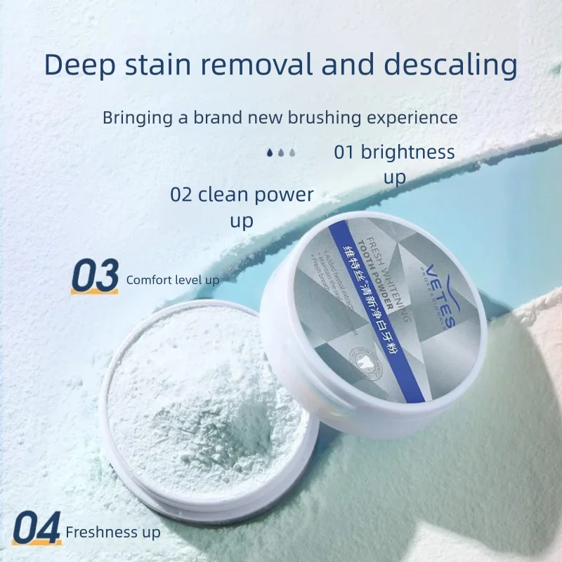 Tooth Whitening Powder Fresh Tooth Powder Use With Toothbrush Tongue Scraper Polishing Powder Teeth Bleaching Powder
