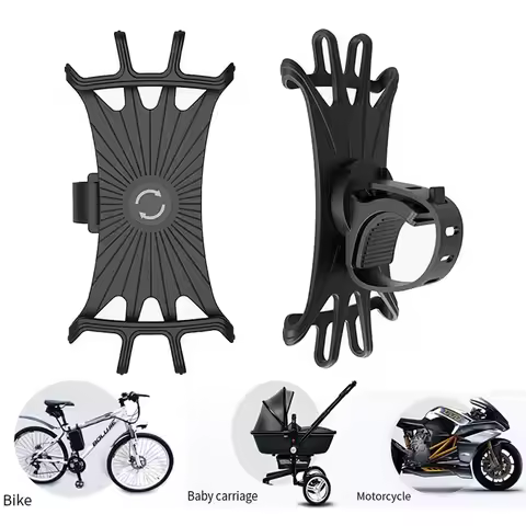 360 Rotation Bicycle Scooter Smart Phone Holder Mobile Phone GPS Holder Silicone Motorcycle Bicycle Scooter Stand For All Phone