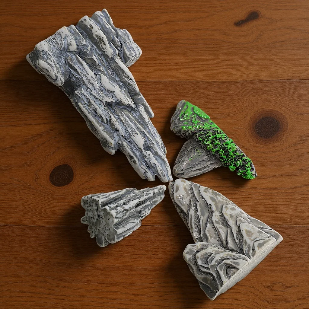 

4Pcs Miniature Rockery Outdoor Garden Decoration Simulation Rockery Bonsai Pot Fish Tank Landscape Ornament Sand Table Adornment