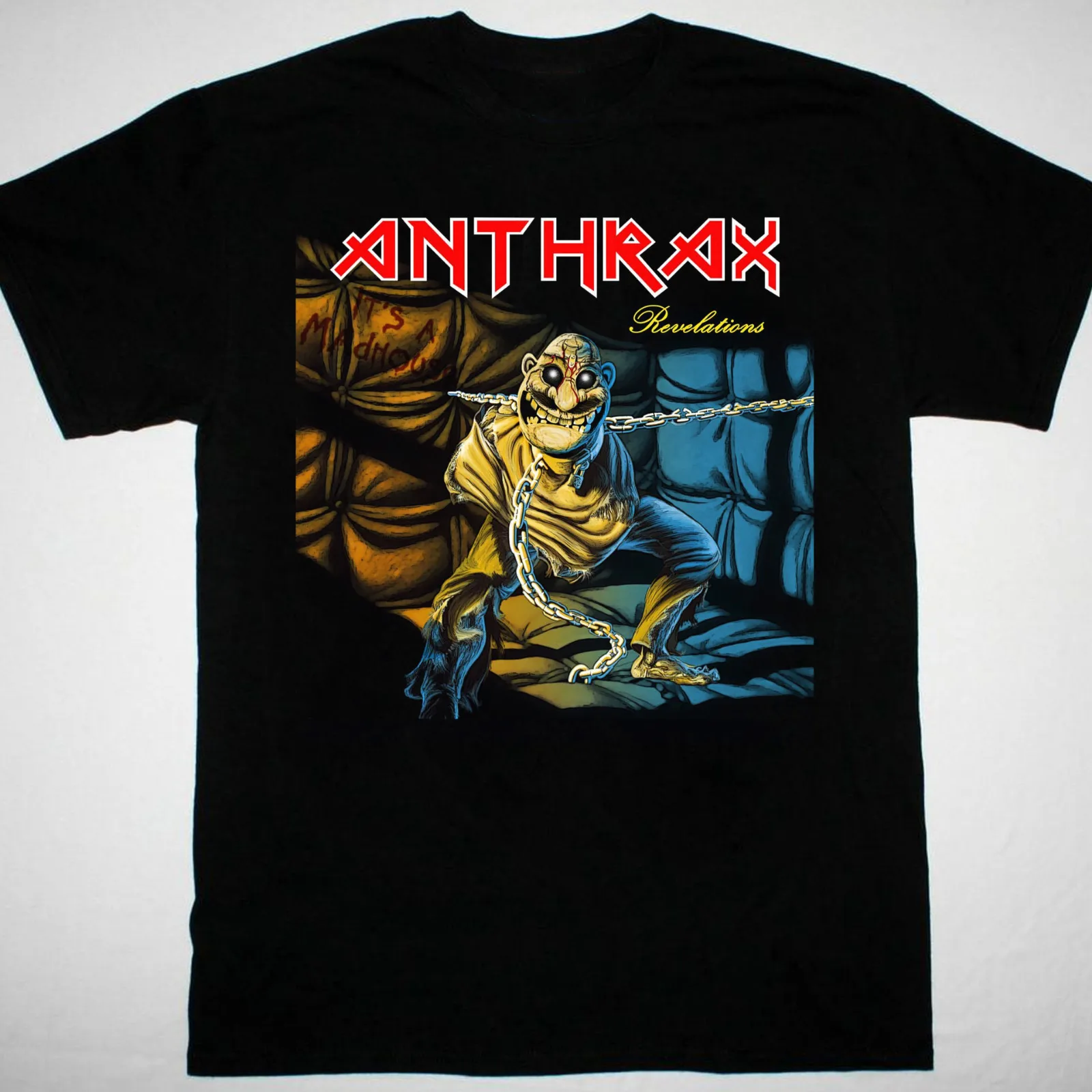 Camiseta Anthrax-Preto Manga Curta Band, Todos os Tamanhos