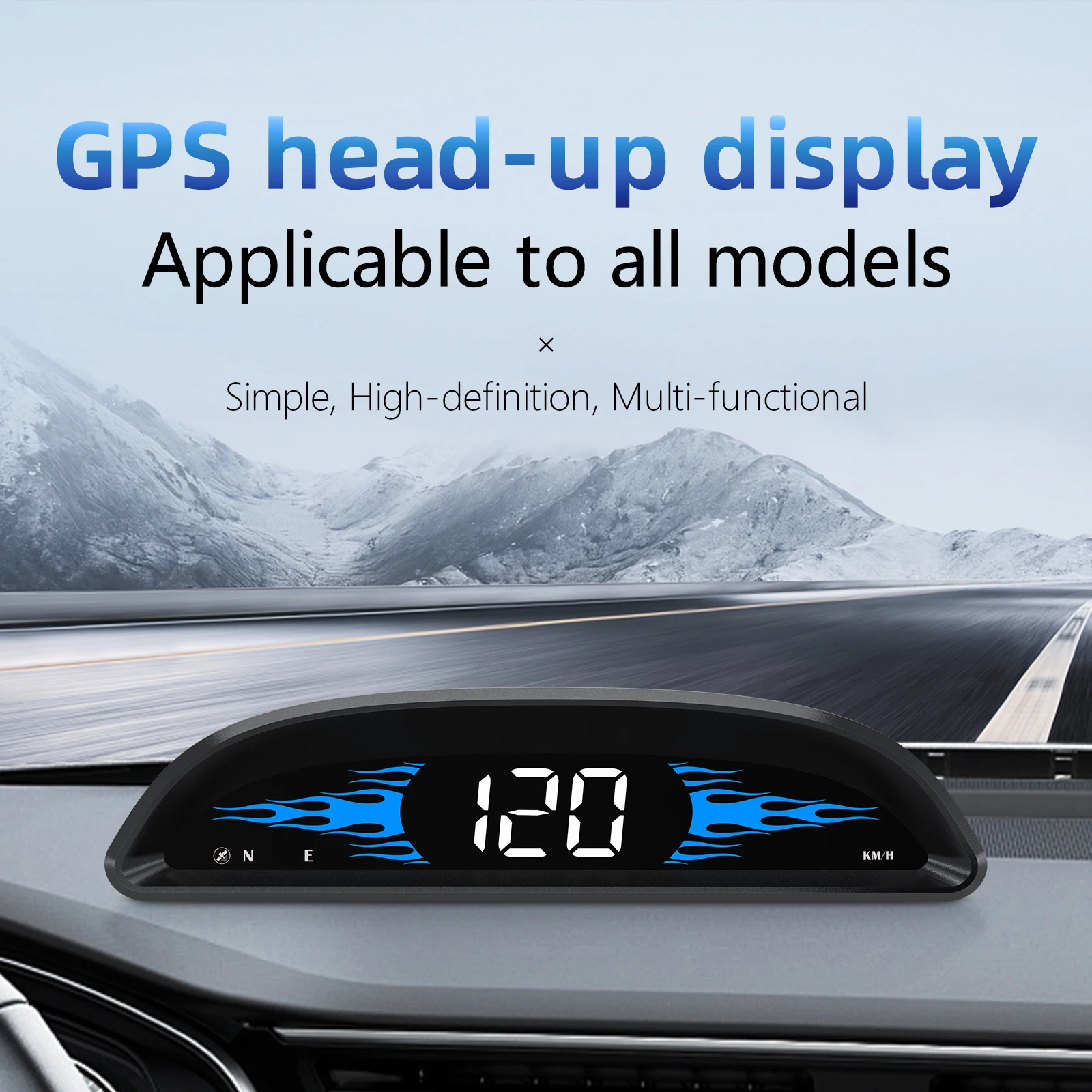 G2 عداد السرعة الرقمي GPS شاشة عرض عالمية (HUD) للسيارات، مع شاشة LCD 4 بوصة، سرعة MPH، تنبيه القيادة التعب، O