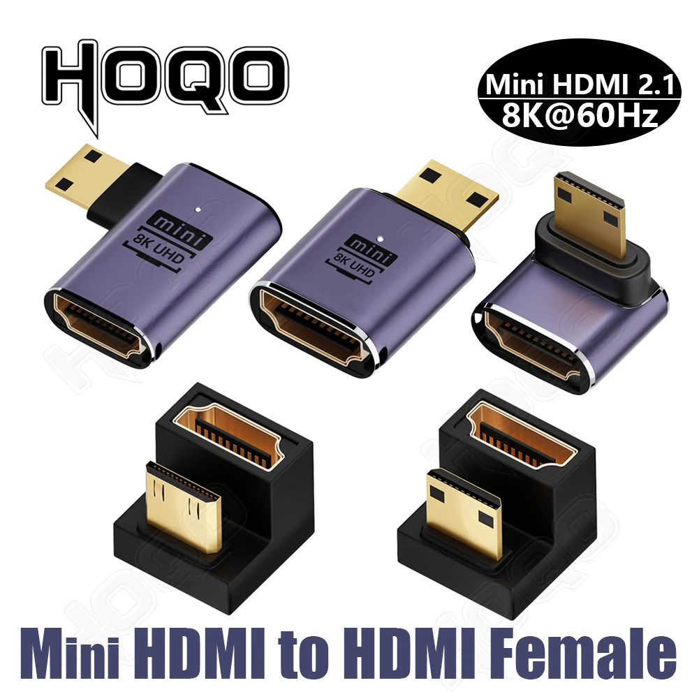 

90 Degree Mini Hdmi Gender 8k U Shape Mini HDMI to HDMI Adapter 180 Degree 4K 120HZ Down Angle minihdmi Right Angled for Z16P