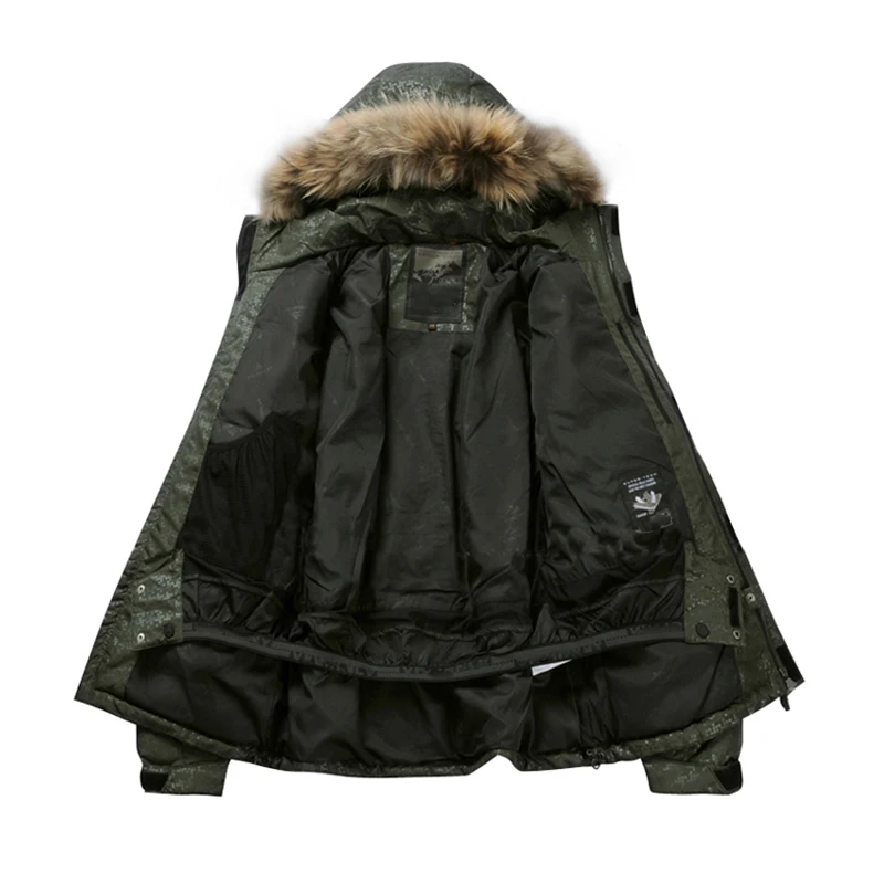 High Quality Men Down Jacket Winter Down Coats 80% White Duck Down Real Raccoon Fur Men Warm Winter Thick Down Jacket Outerwear