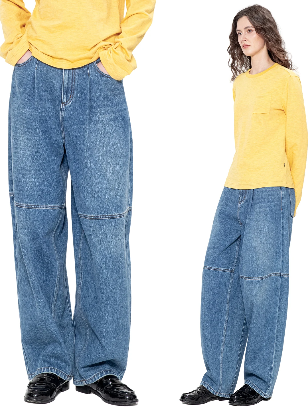 

Spring 2026 New Sle Trou Noir Bla Hole Loose Wide Leg Jeans Women's Loose Fit Water Waed Split Denim Pants Casual Wear