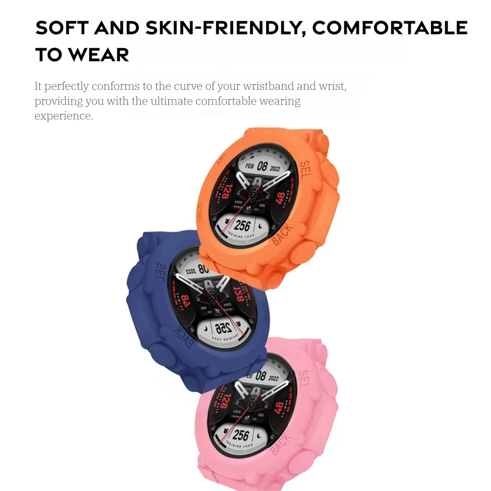 حافظة من السيليكون الناعم لساعة HuaMi Amazfit T-rex 2 3 3Pro ساعة ذكية حامي شل ملحقات ساعة مقاومة للعرق للرجال والنساء