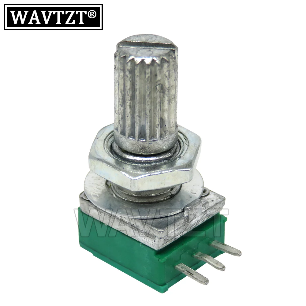 2PCS 3Pin RK097N 5K 10K 20K 50K 100K 500K B5K With A Switch Audio Shaft 15mm Amplifier Sealing Potentiometer
